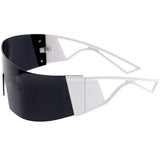 Retro 80s Wrap Around One Piece Futuristic Sunglasses D305 from zeroUV