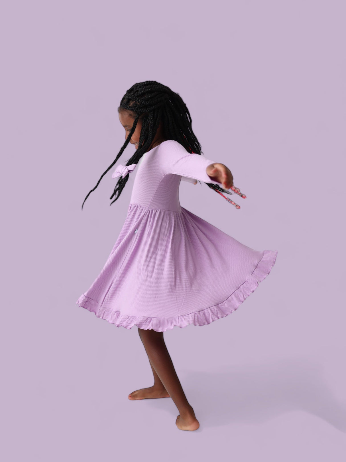 AMETHYST RIB DREAM RUFFLE DRESS from DREAM BIG LITTLE CO