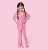 BELLA PINK RIB DREAM GIRL'S FLARE SET from DREAM BIG LITTLE CO