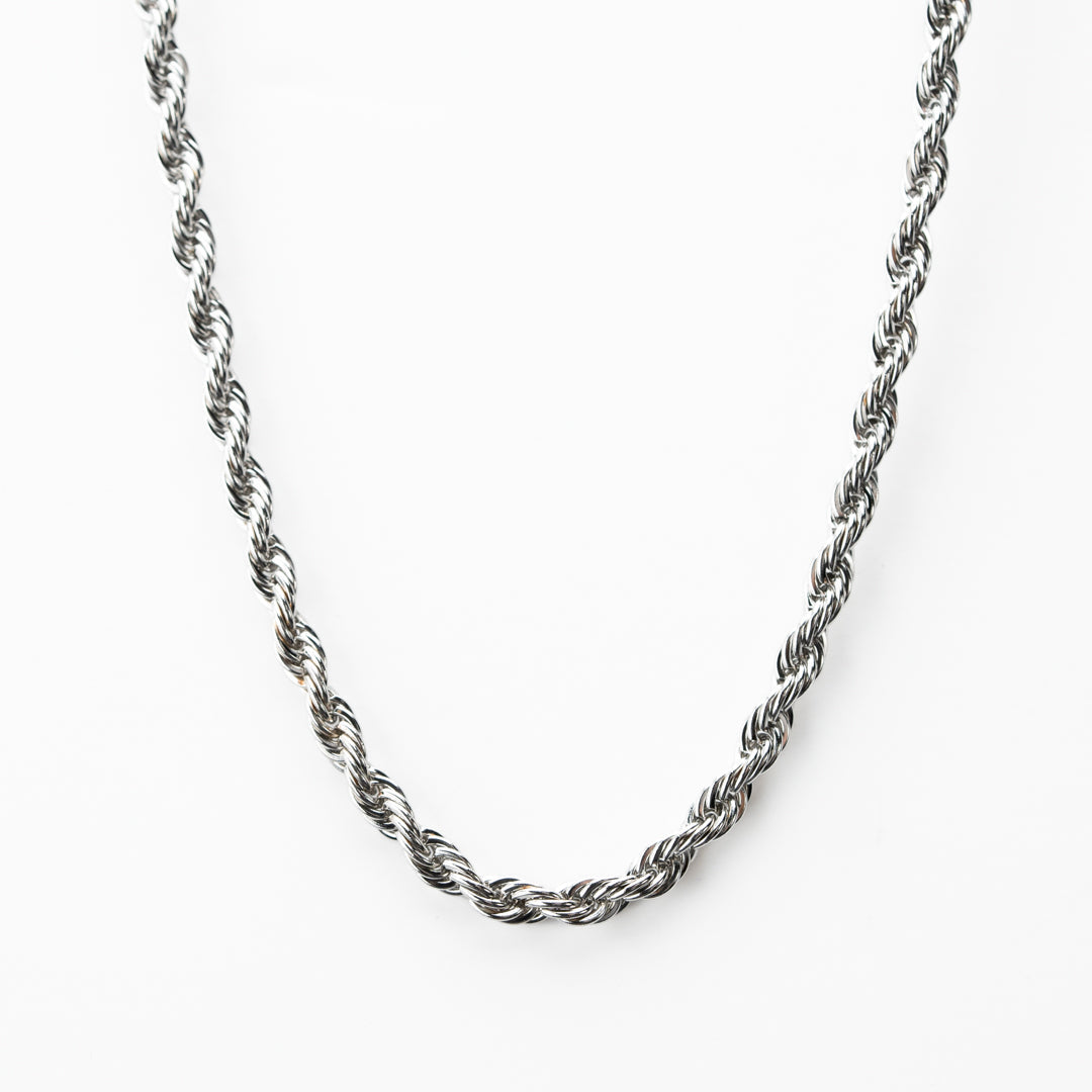 Classic Silver Rope Necklace - 5mm From Vintage Gentlemen