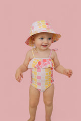 SUMMER SUNSET CHECKERS DREAM ONE PIECE SWIM SUIT from DREAM BIG LITTLE CO
