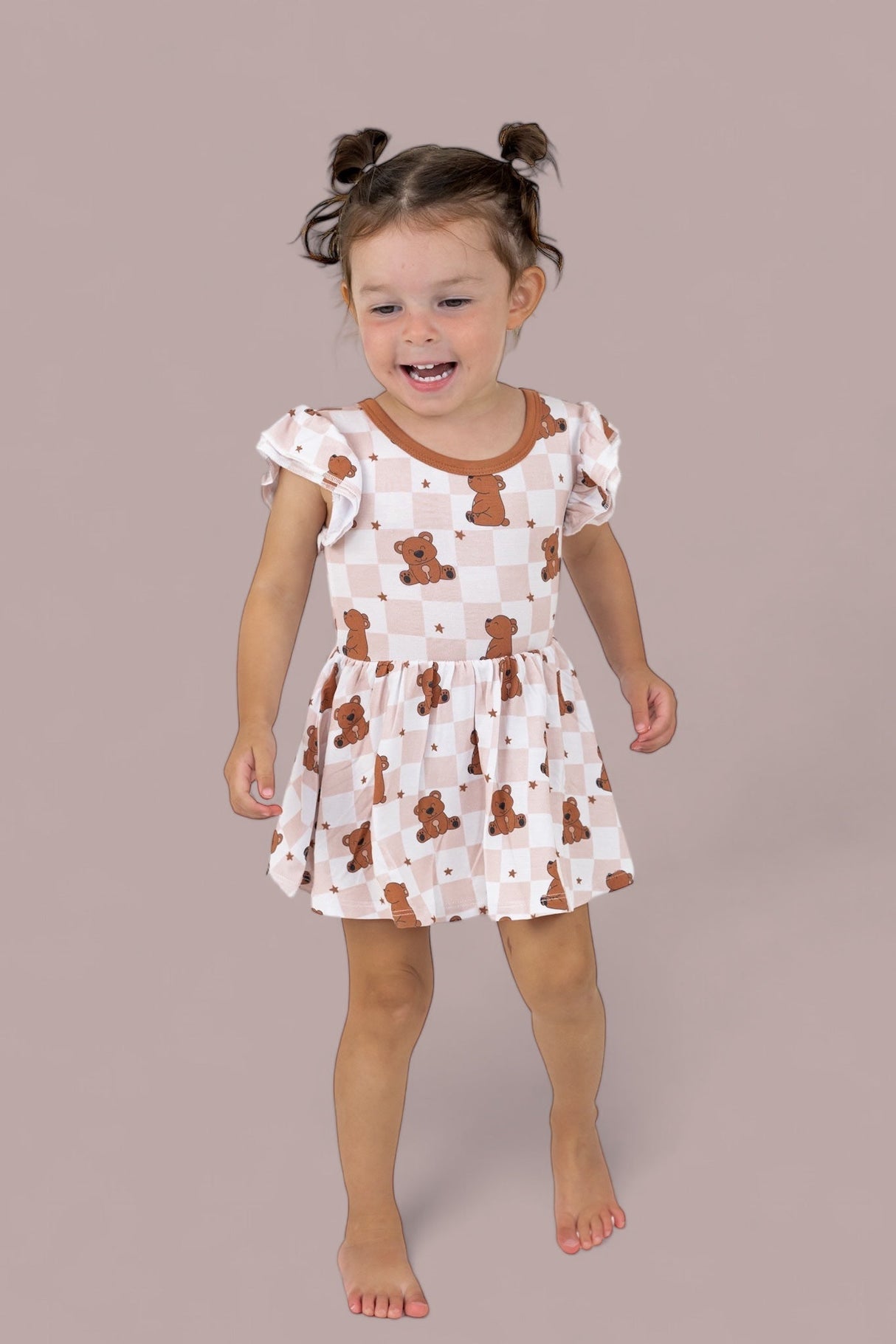 COZY BEAR DREAM CAP SLEEVE BODYSUIT DRESS from DREAM BIG LITTLE CO