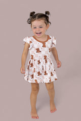 COZY BEAR DREAM CAP SLEEVE BODYSUIT DRESS from DREAM BIG LITTLE CO