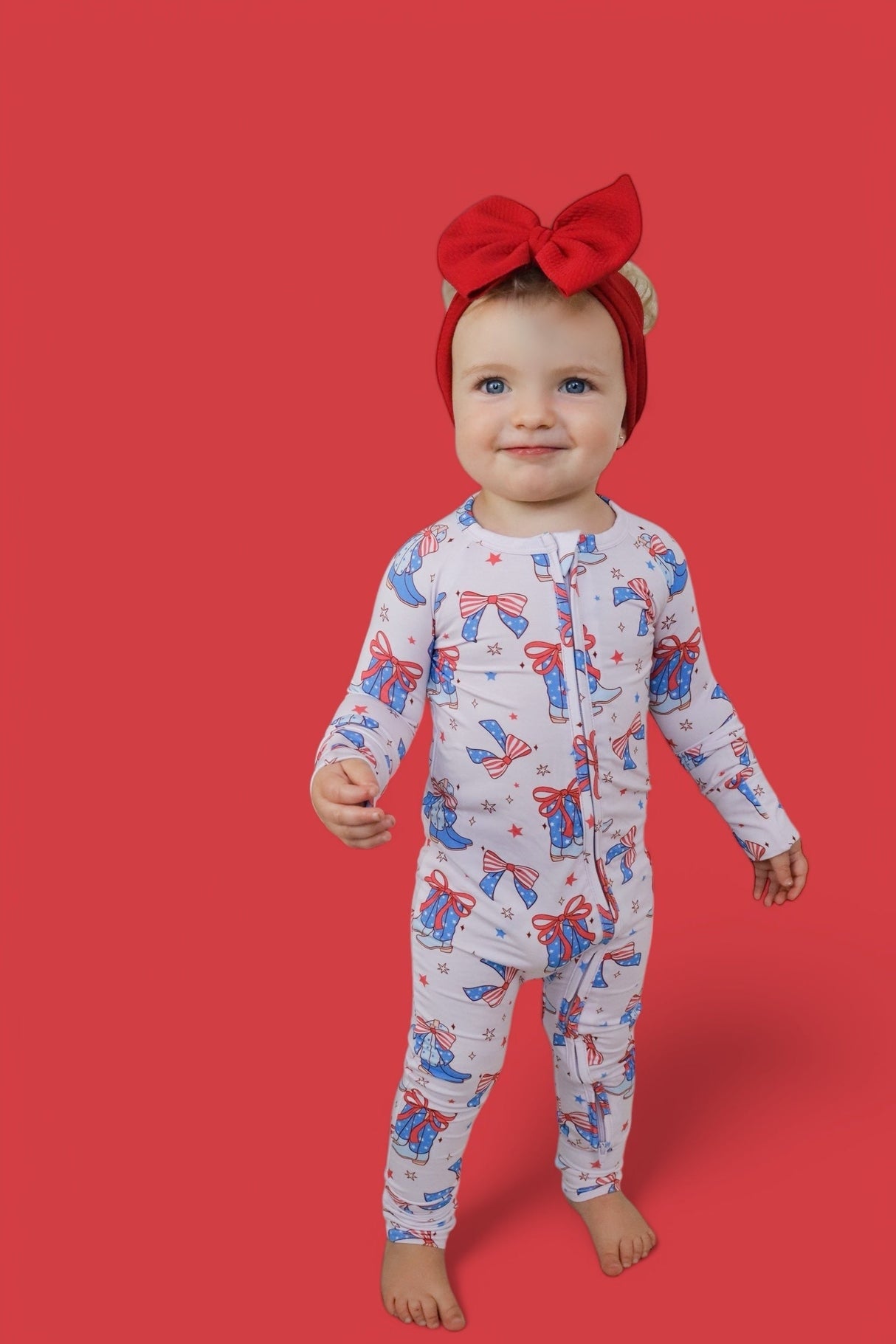 USA BOOTS N' BOWS DREAM ROMPER from DREAM BIG LITTLE CO