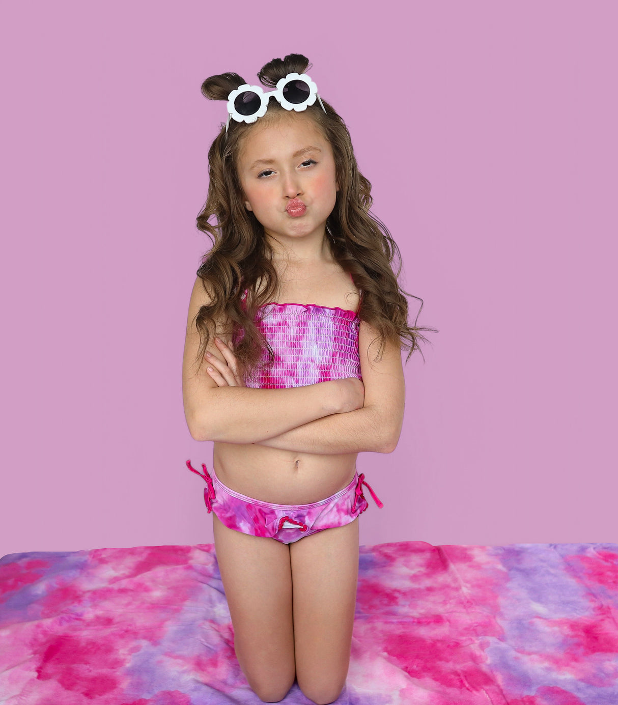 CANDY CLOUDS DREAM SMOCKED TWO PIECE SWIM SUIT from DREAM BIG LITTLE CO