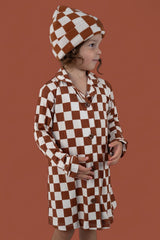 COPPER CHECKERS GIRL'S DREAM GOWN from DREAM BIG LITTLE CO