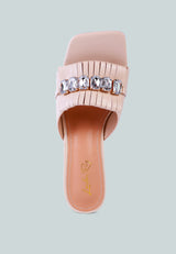 Deeba Diamante Embellishment Clear Spool Heel Sandals from London Rag International