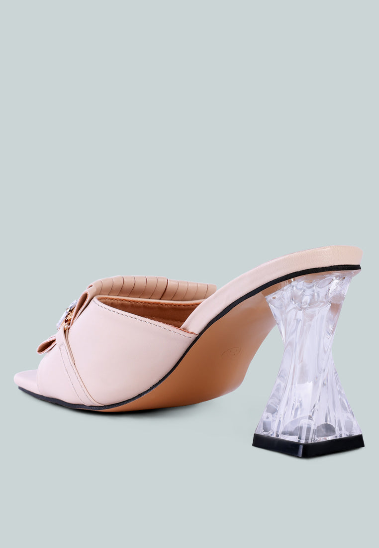 Deeba Diamante Embellishment Clear Spool Heel Sandals from London Rag International