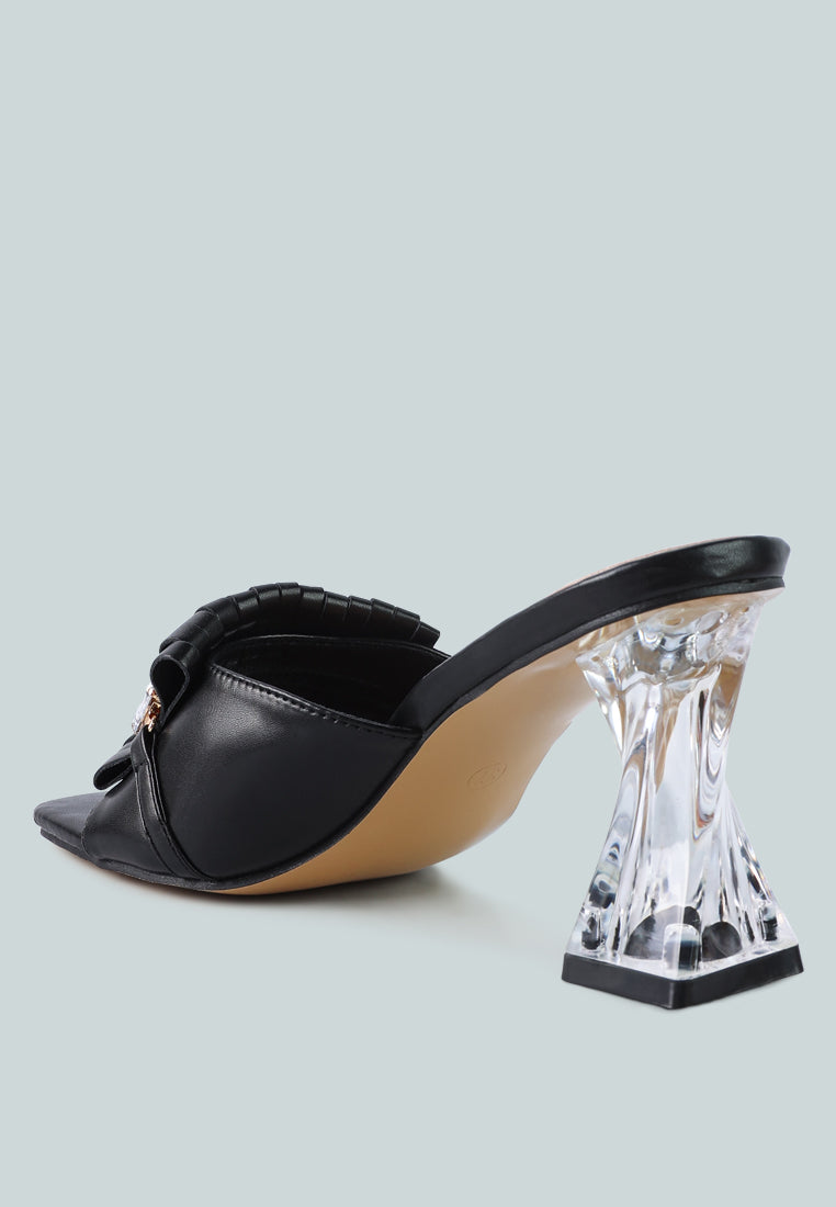 Deeba Diamante Embellishment Clear Spool Heel Sandals from London Rag International