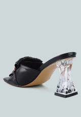 Deeba Diamante Embellishment Clear Spool Heel Sandals from London Rag International