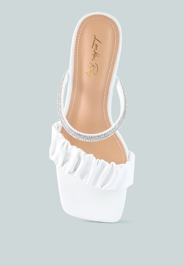 Date Look Clear Heel Rhinestone Sandals from London Rag International