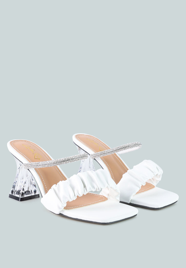 Date Look Clear Heel Rhinestone Sandals from London Rag International