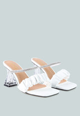 Date Look Clear Heel Rhinestone Sandals from London Rag International