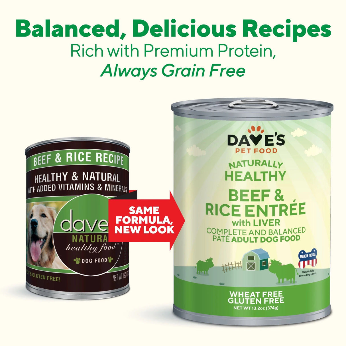 Dave's Natural Beef & Rice Wet Dog Food (13.2oz) from The Family Pet