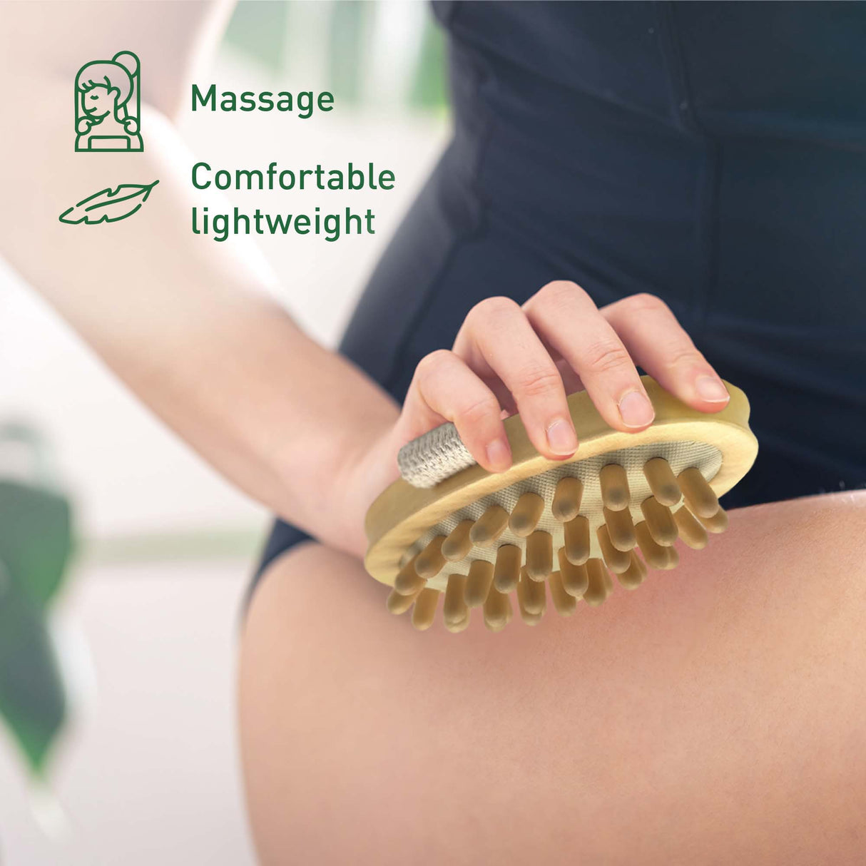 Rubber Massager with Lotus Wooden Handle from Pursonic