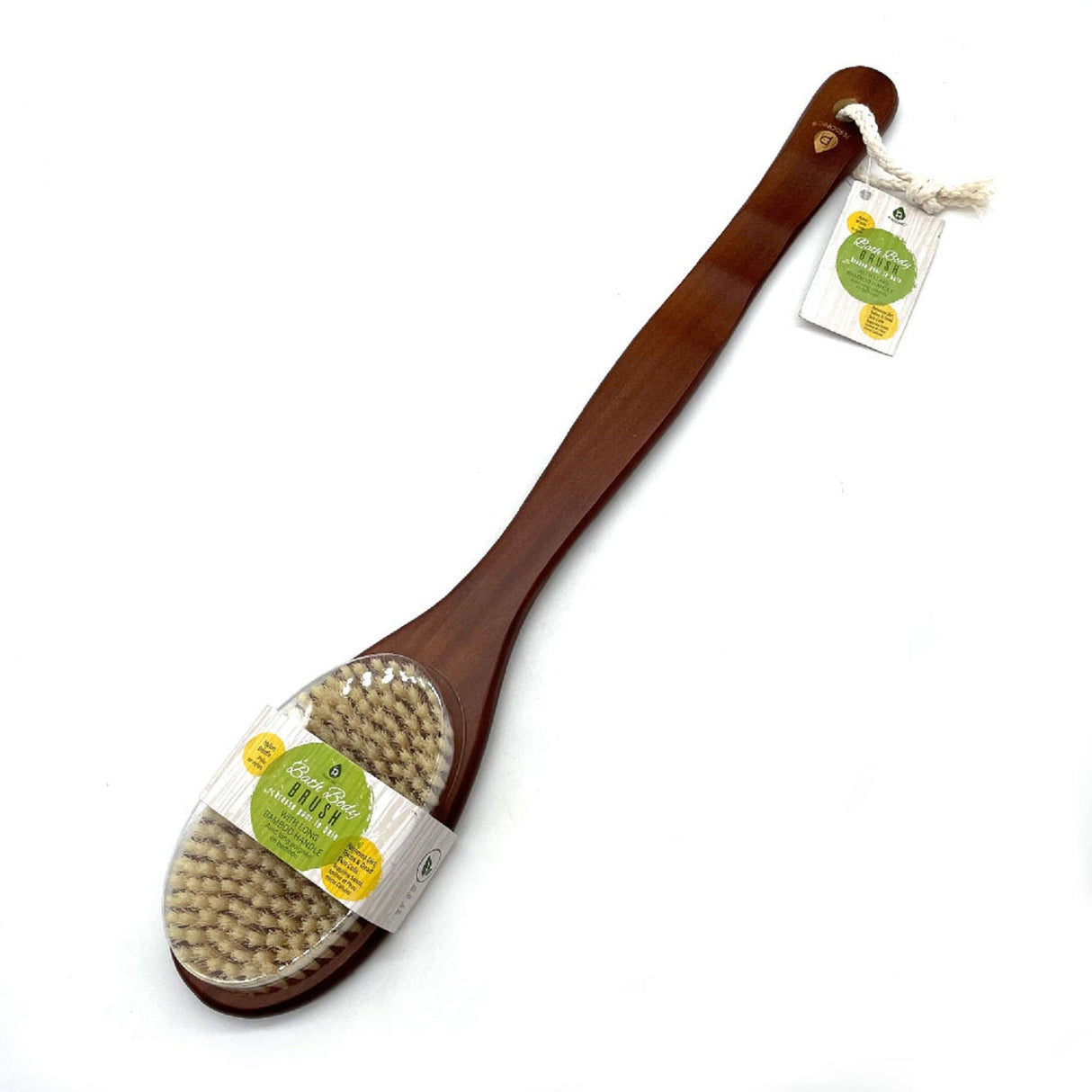 Bath Body Brush With Long Bamboo Handle from Pursonic