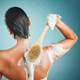 Dual Action Dry Brush & Mesh Sponge Combo with Lotus Wooden Handle from Pursonic
