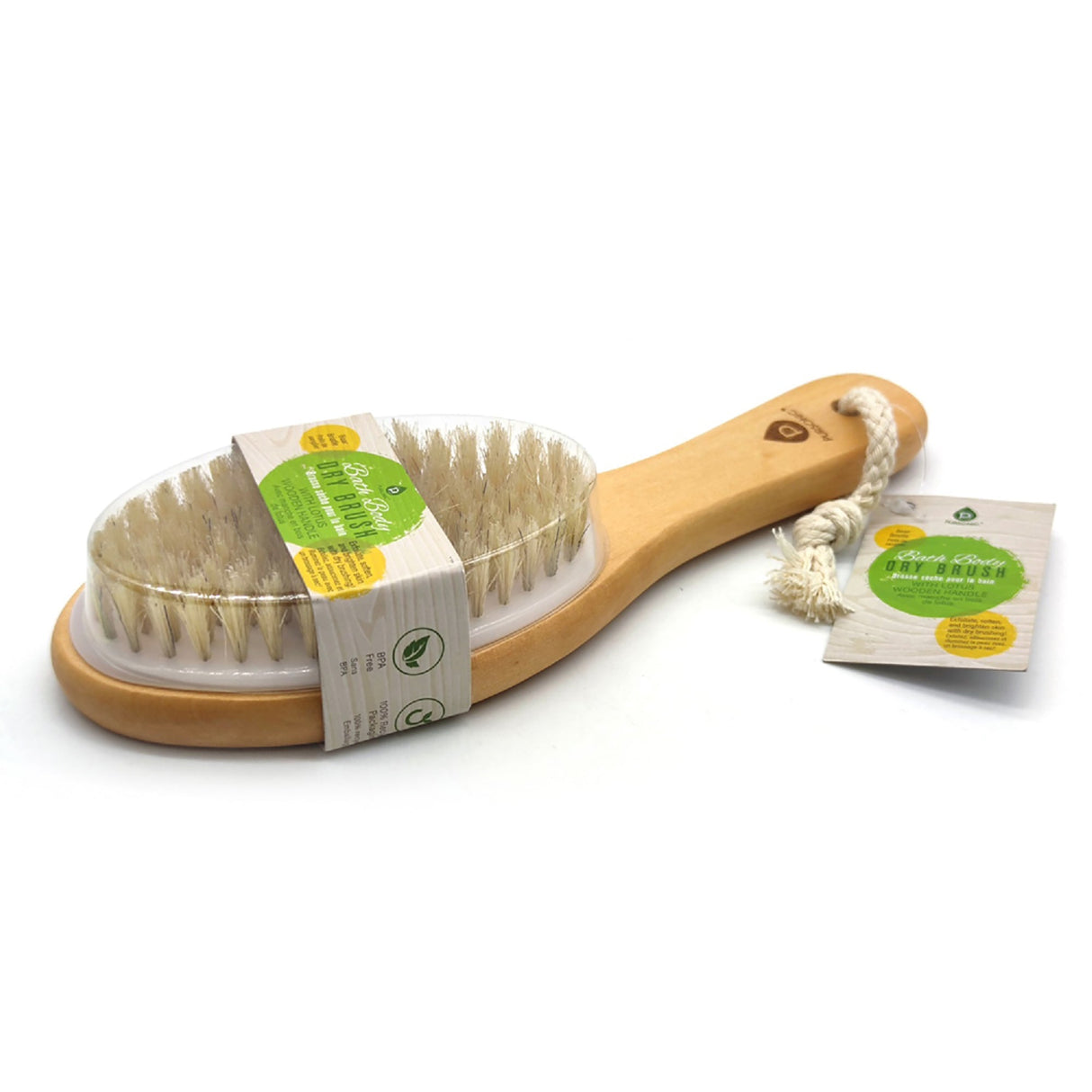 Bath Body Brush With Lotus Wooden Handle from Pursonic