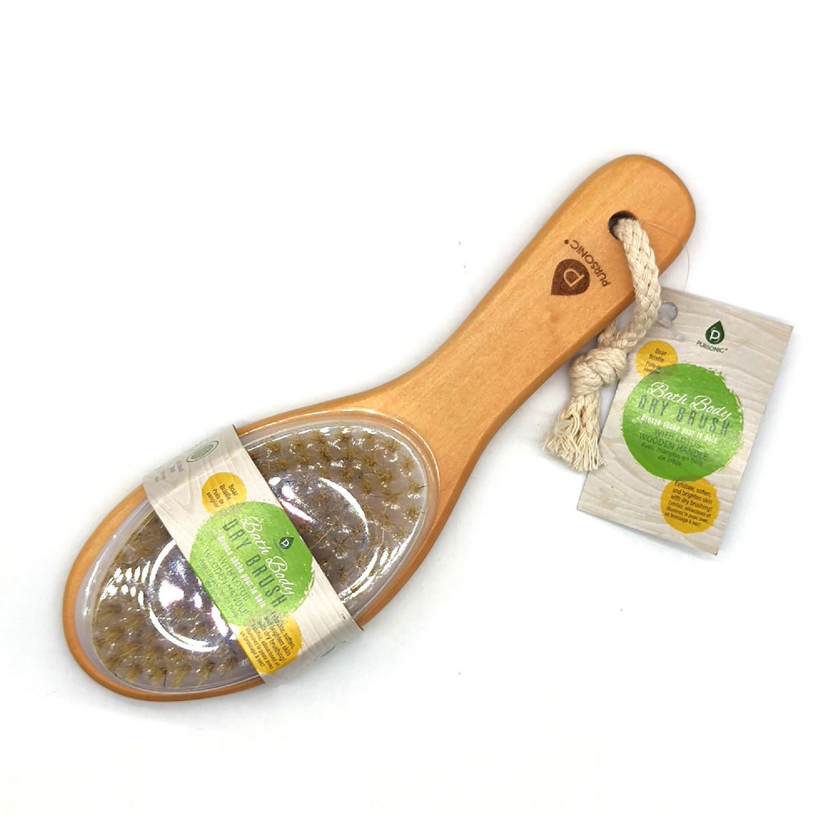 Bath Body Brush With Lotus Wooden Handle from Pursonic