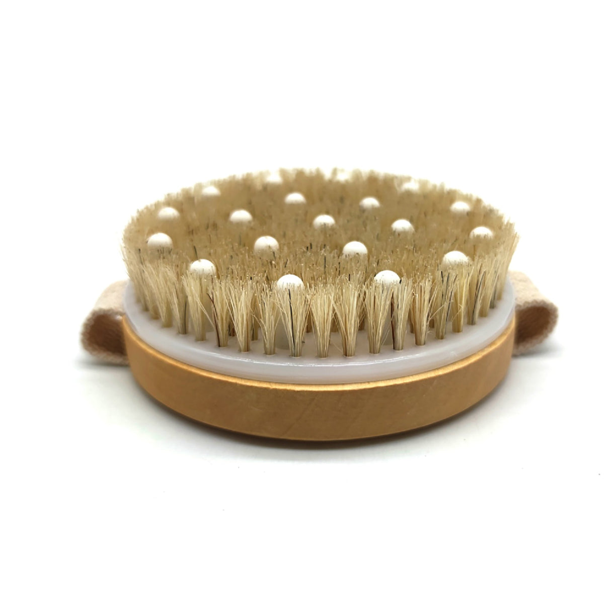 Bath Brush and Rubber Massager with Lotus wooden handle from Pursonic