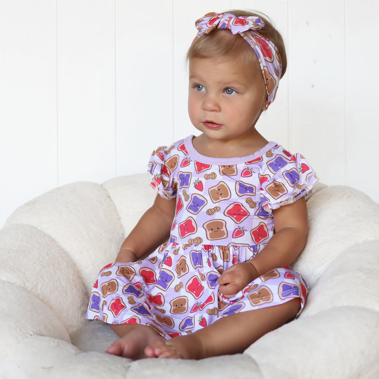 EXCLUSIVE PEANUT BUTTER JELLY TIME DREAM CAP SLEEVE BODYSUIT DRESS from DREAM BIG LITTLE CO