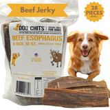Beef Jerky (esophagus), 6 Inch, 10 oz. Bag (avg. 28 pieces) from Dog Chits Pet Products