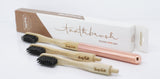 Replaceable Bamboo Toothbrush Copper Handle - Soft Charcoal Bristles from Lucky Teeth