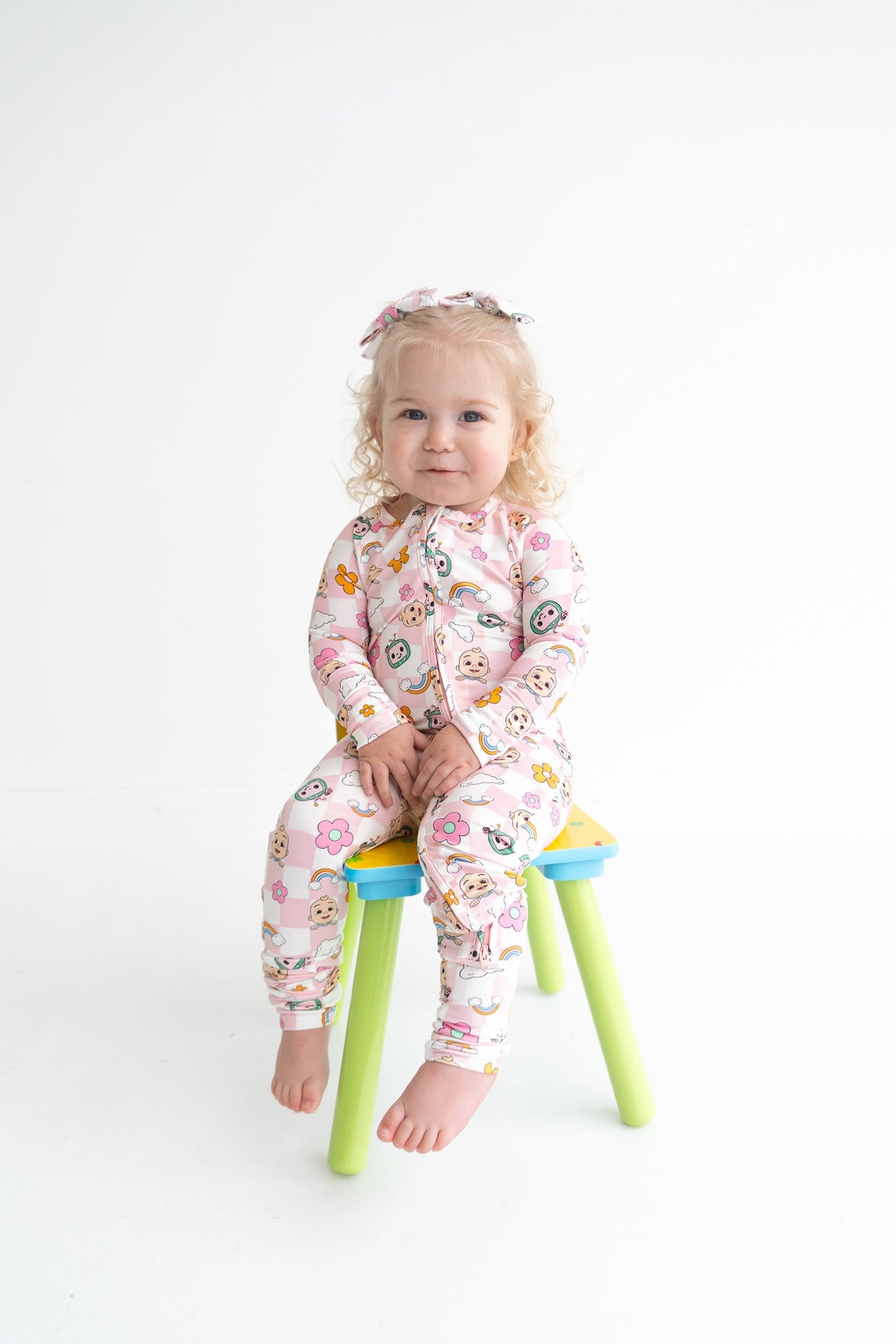 Dream Big Little Co x CoComelon JJ RAINBOW CHECKERS DREAM ROMPER from DREAM BIG LITTLE CO