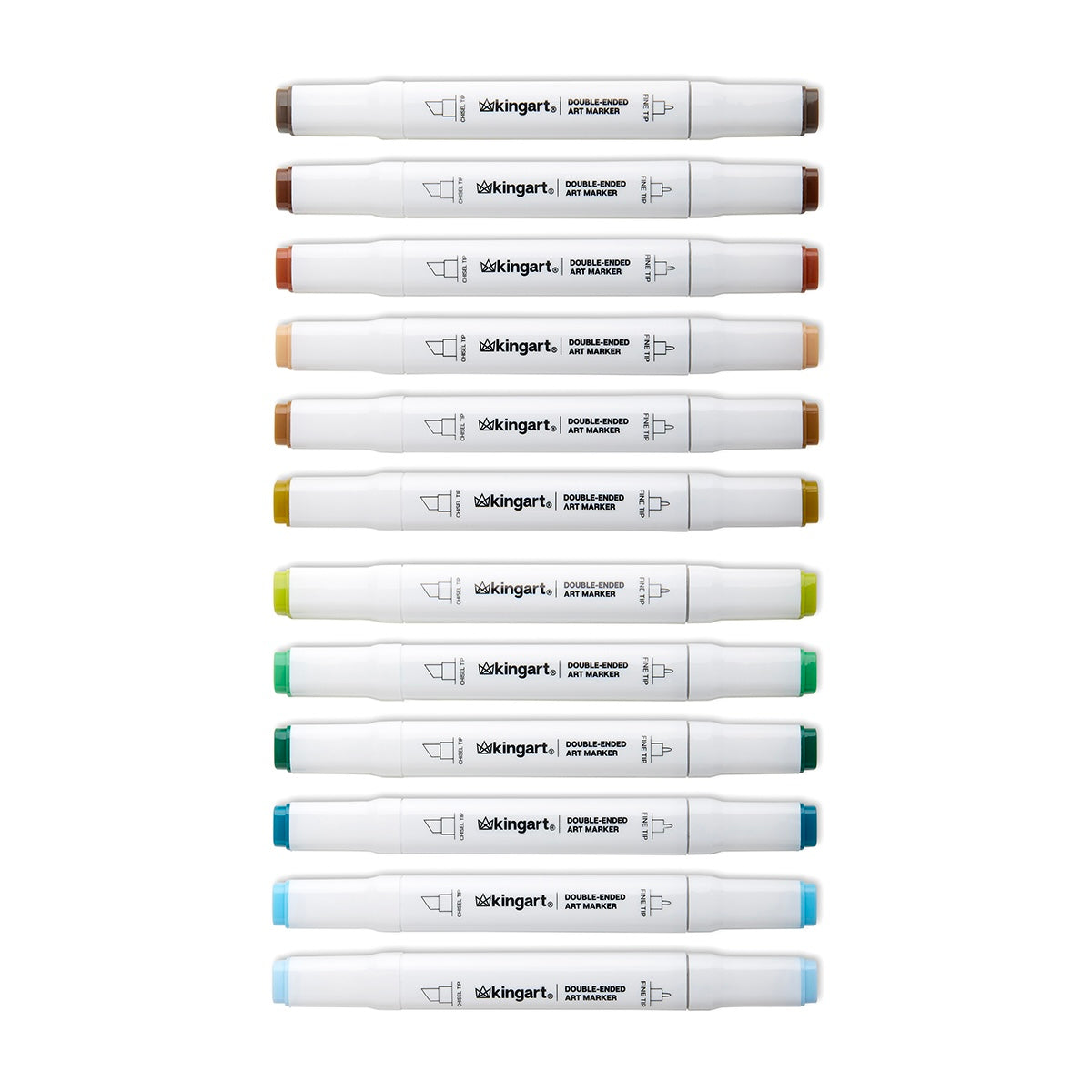 Double-Ended Alcohol Markers 12 Landscape Colors from KINGART