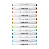 Double-Ended Alcohol Markers 12 Landscape Colors from KINGART