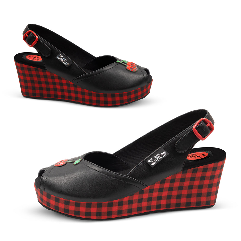 Chocolaticas® Death Cherry Women's Sandal from Hot Chocolate Design