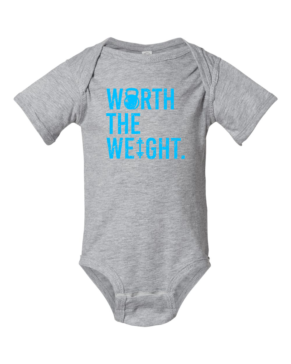 Worth The Weight Onesie (With Blue Text) from DadBod Apparel