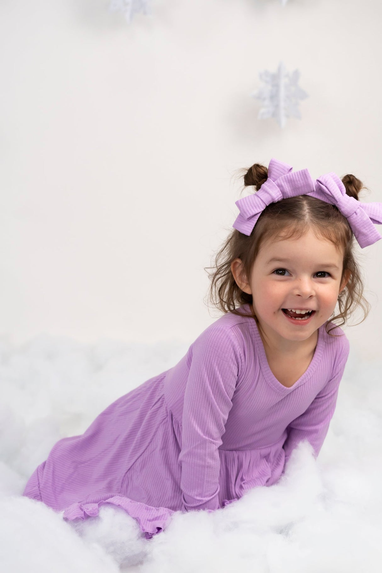 AMETHYST RIB DREAM RUFFLE DRESS from DREAM BIG LITTLE CO