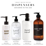 Clear Plastic Hand Soap Dispenser 16oz  - White Text Label From Sweet Water Decor