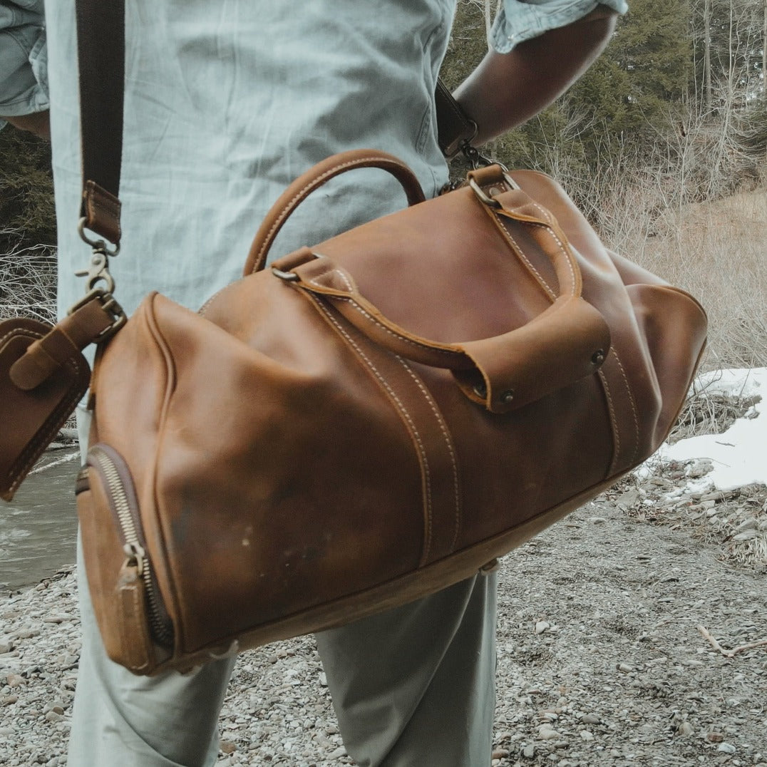 The Dagny Weekender | Large Leather Duffle Bag from STEEL HORSE LEATHER
