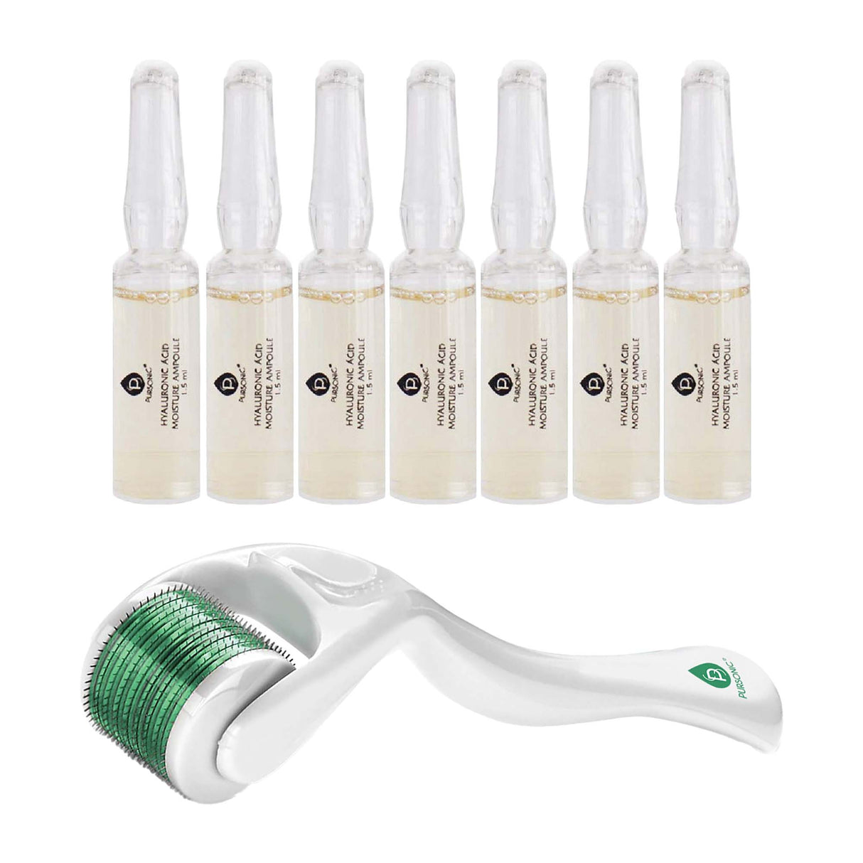 Pursonic Skin Renewal Bundle – Micro Needle Roller & 7-Day Hyaluronic Acid Serum Set from Pursonic