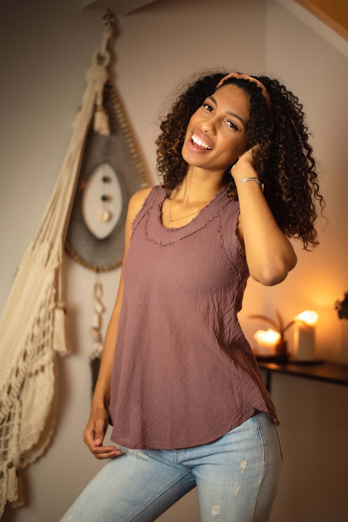 Gauze Tank Top From Cotton Flower Clothing