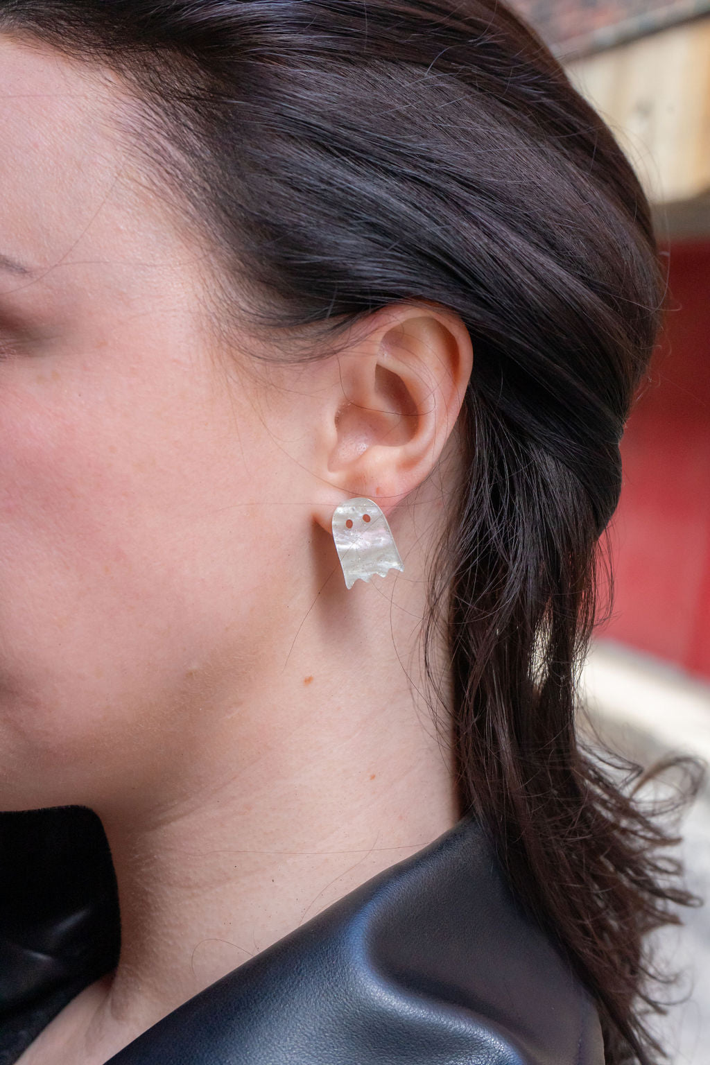 Ghost Studs - White Shimmer from Spiffy & Splendid