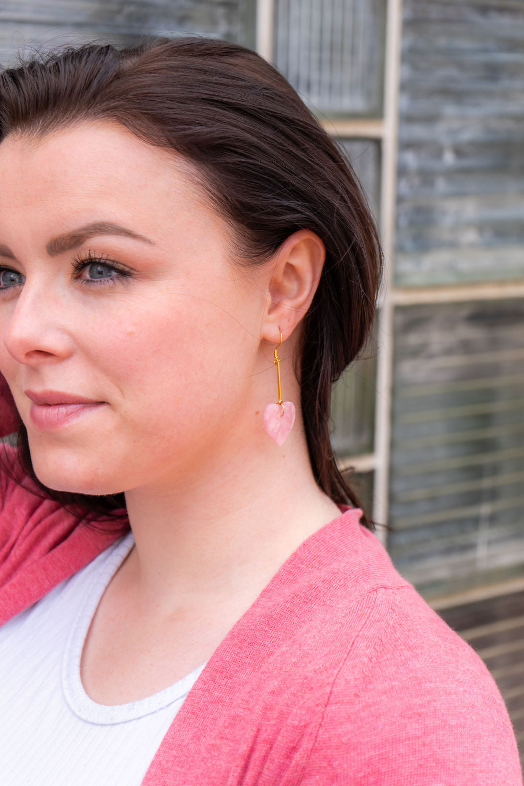 Mina Heart Earrings - Pink from Spiffy & Splendid