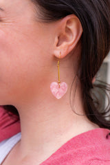 Mina Heart Earrings - Pink from Spiffy & Splendid