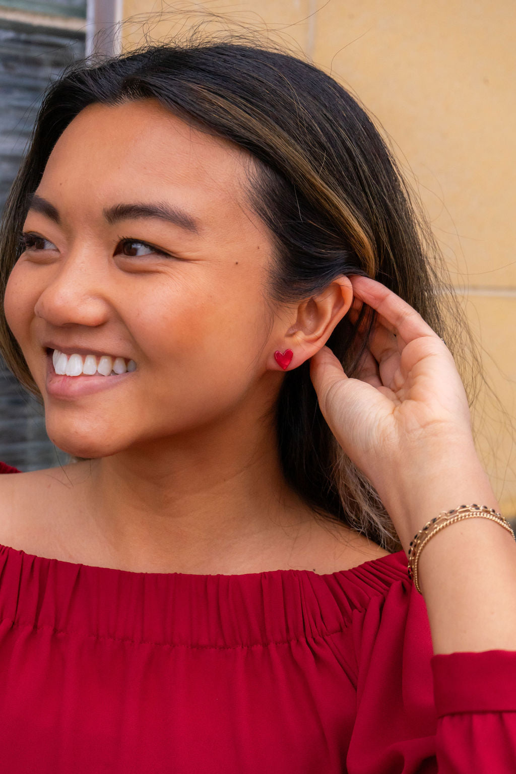 Hand Drawn Heart Studs- Red from Spiffy & Splendid