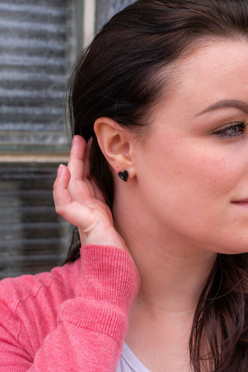 Hand Drawn Heart Studs - Black from Spiffy & Splendid