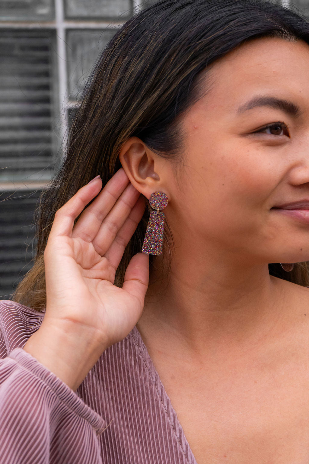Mia Earrings - Rainbow Glitter from Spiffy & Splendid