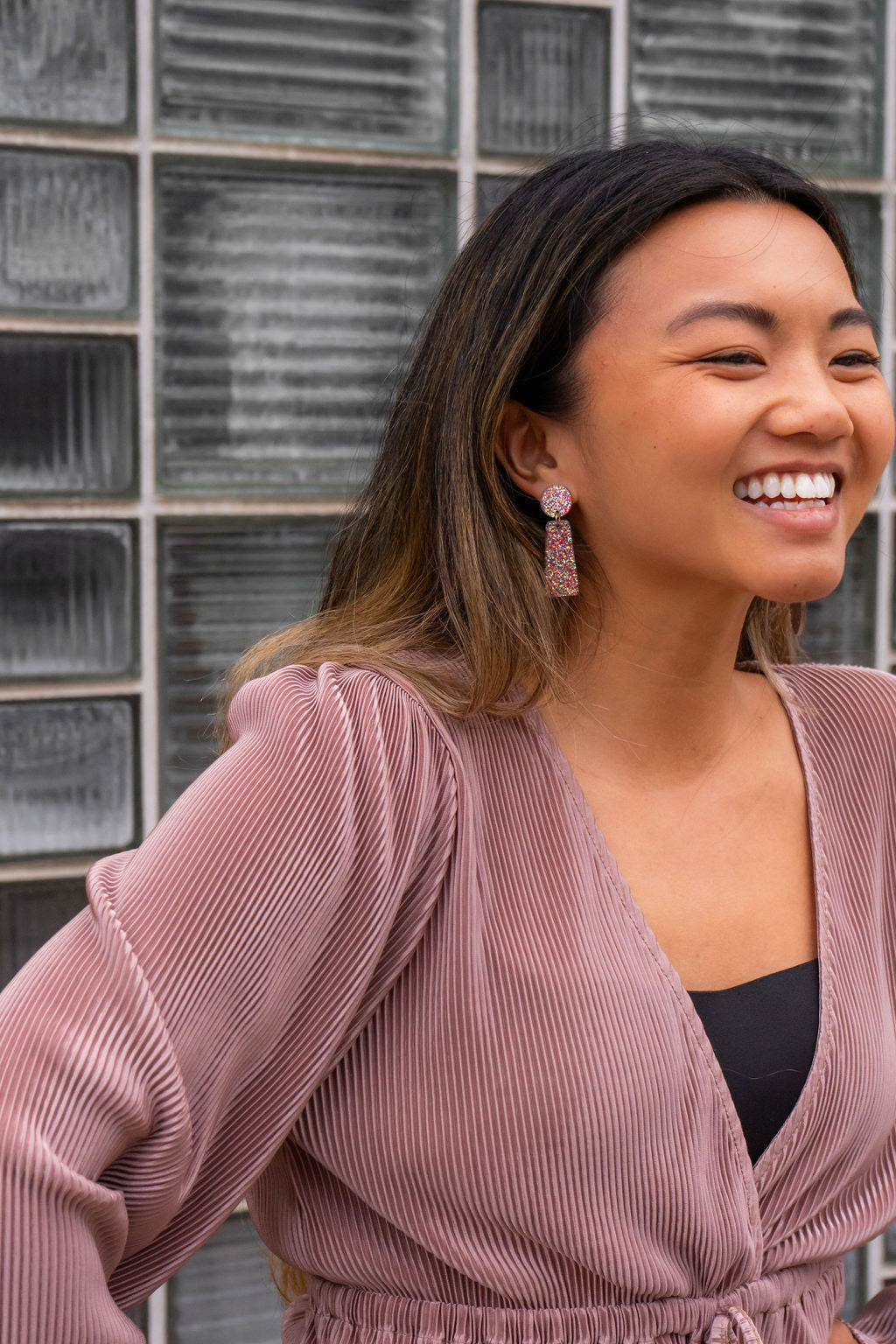 Mia Earrings - Rainbow Glitter from Spiffy & Splendid