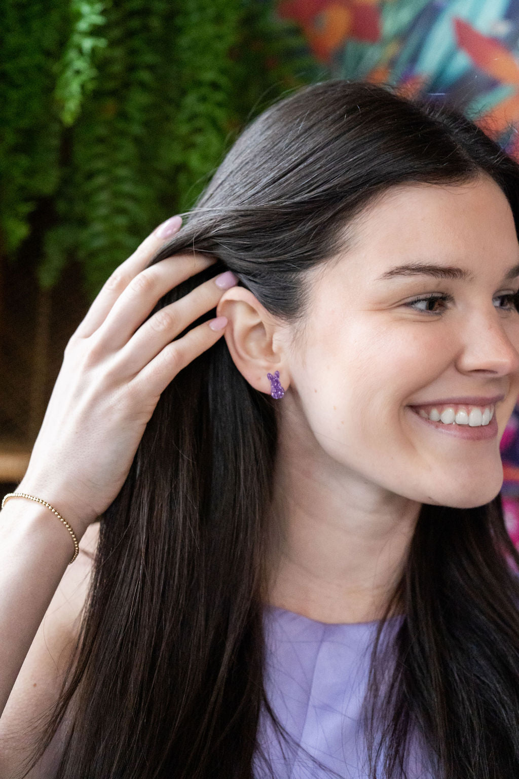 Glitter Bunny Studs - Purple from Spiffy & Splendid