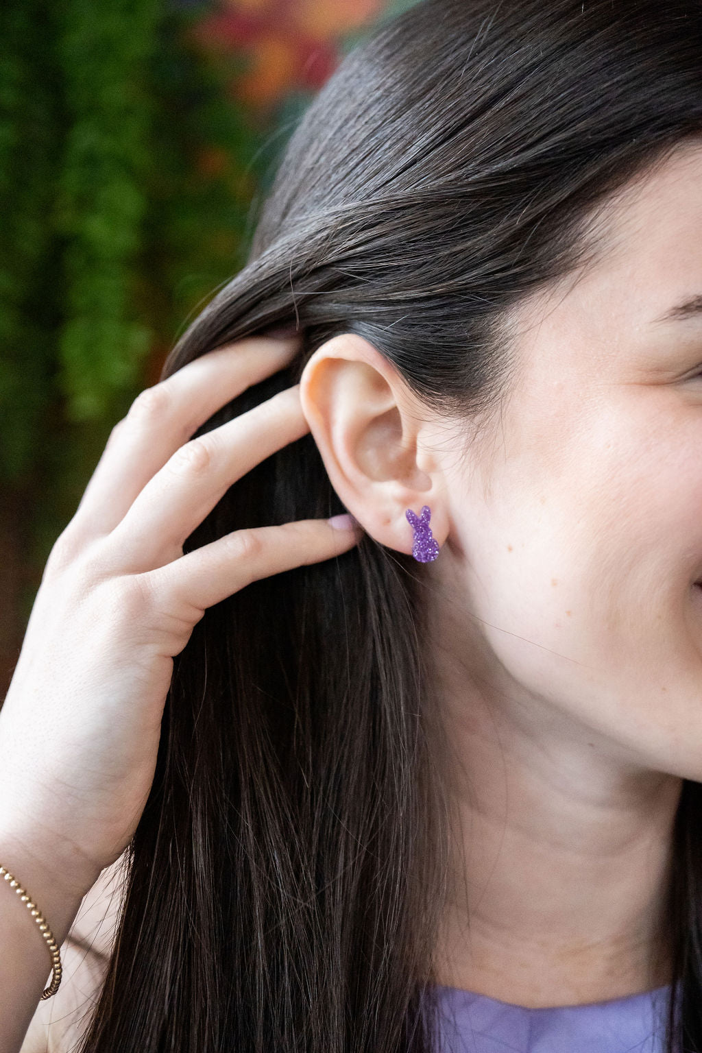 Glitter Bunny Studs - Purple from Spiffy & Splendid