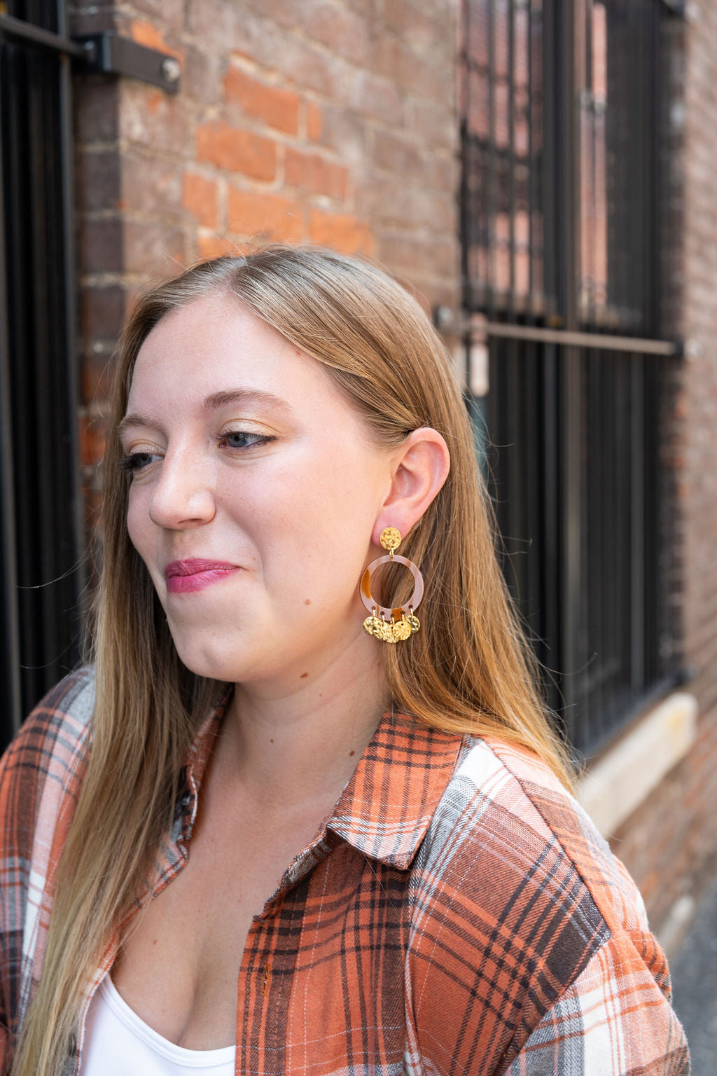 Francesca Earrings - Mauve & Copper from Spiffy & Splendid