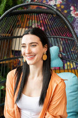Dominica Earrings - Dark Rattan from Spiffy & Splendid