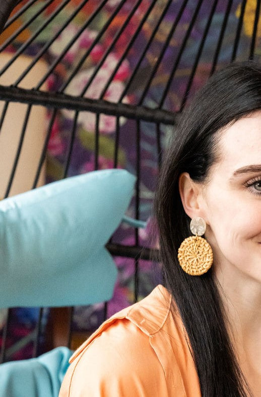 Dominica Earrings - Dark Rattan from Spiffy & Splendid