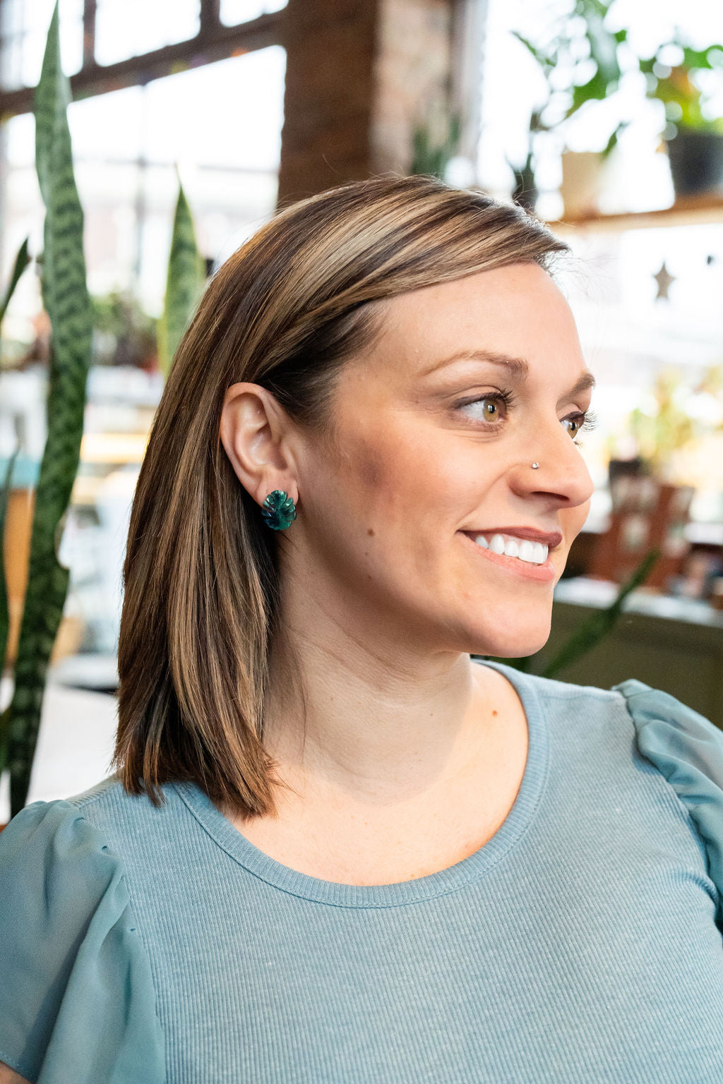 Monstera Leaf Studs from Spiffy & Splendid